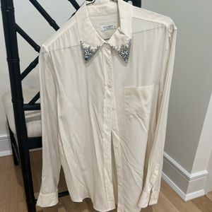 Equipment Silk Blouse, Embellished collar